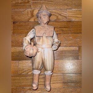 VTG Handcrafted Straw Scarecrow Figurine Pilgrim Man